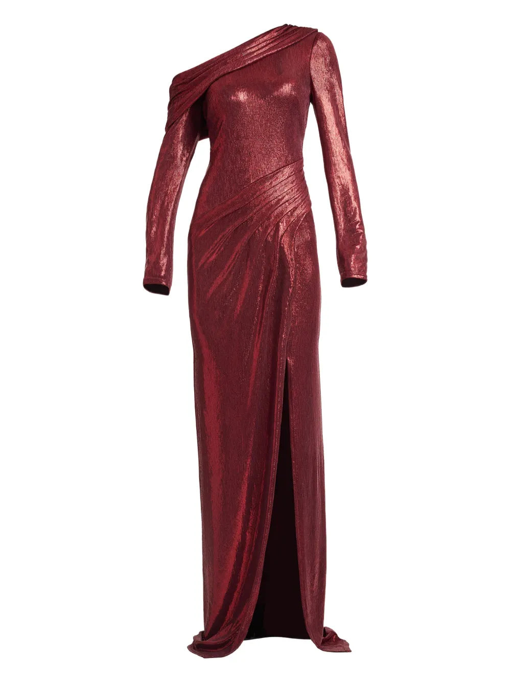 Tadashi Shoji One Shoulder Slit Maxi Dress