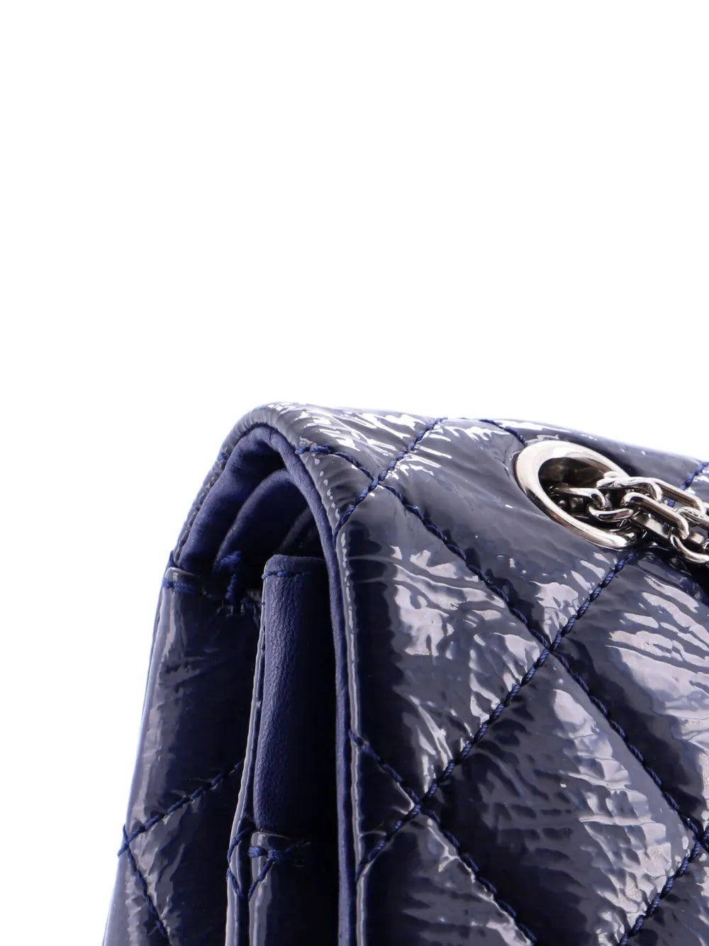 Chanel Pre Owned Reissue 255 Flap Bag Quilted Crinkled Patent 227 Shoulder Bag