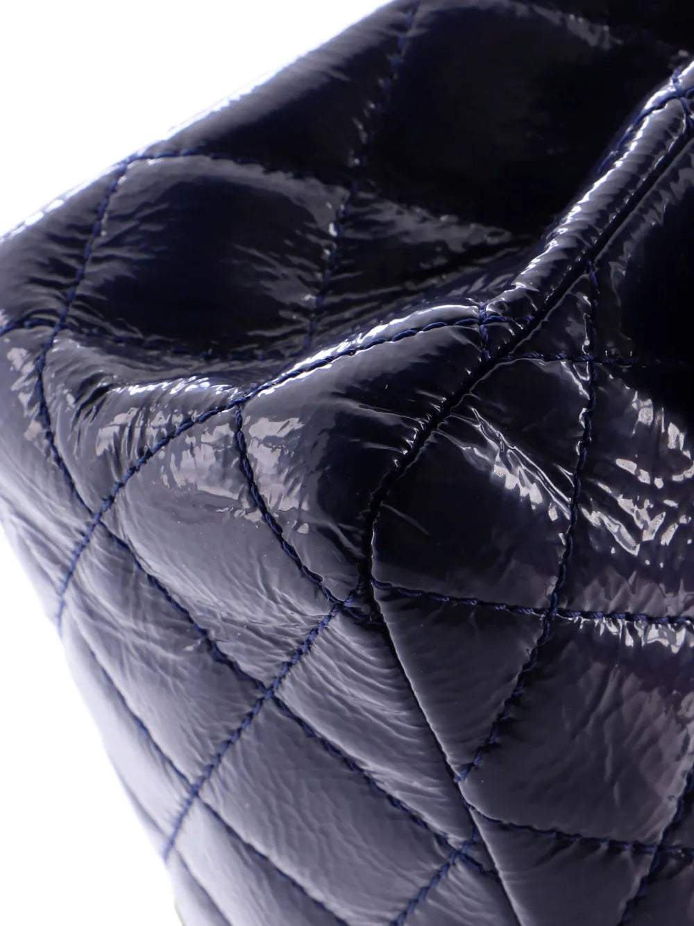 Chanel Pre Owned Reissue 255 Flap Bag Quilted Crinkled Patent 227 Shoulder Bag