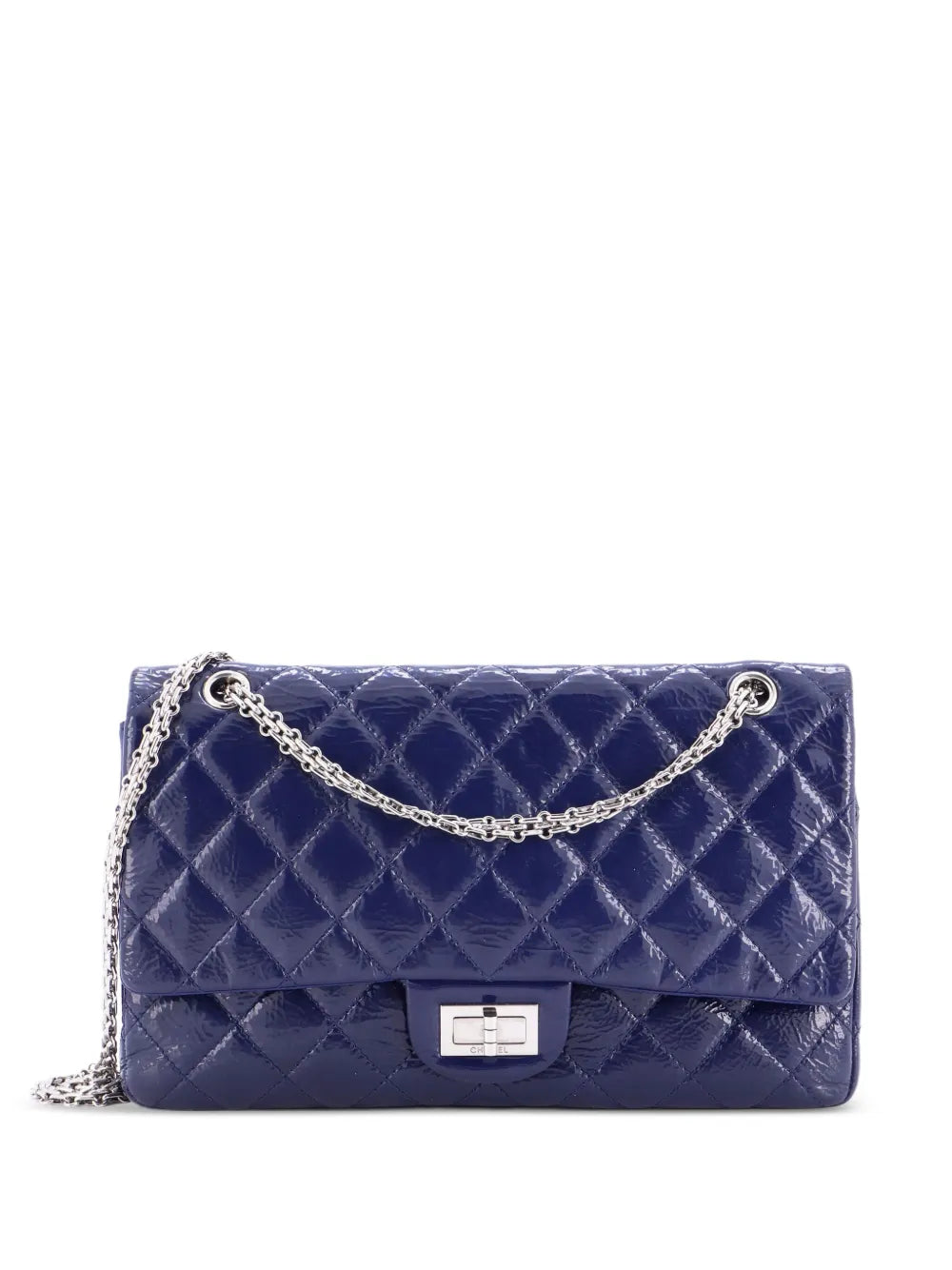 Chanel Pre Owned Reissue 255 Flap Bag Quilted Crinkled Patent 227 Shoulder Bag