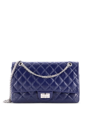 Chanel Pre Owned Reissue 255 Flap Bag Quilted Crinkled Patent 227 Shoulder Bag