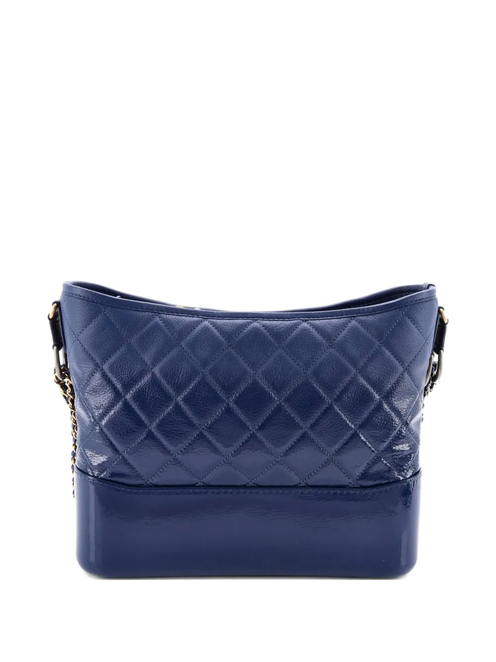 Chanel Pre Owned Gabrielle Quilted Goatskin And Patent Medium Hobo Bag