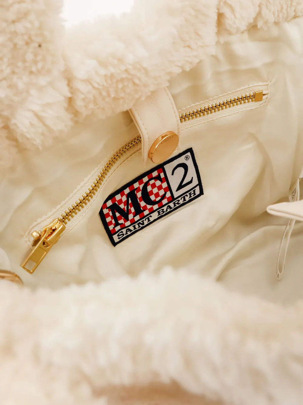 Mc2 Saint Barth Colette Teddy Texture Logo Embroidered Shoulder Bag