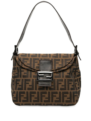 Fendi Pre Owned 20Th Century Zucca Canvas Double Flap Mamma Shoulder Bag