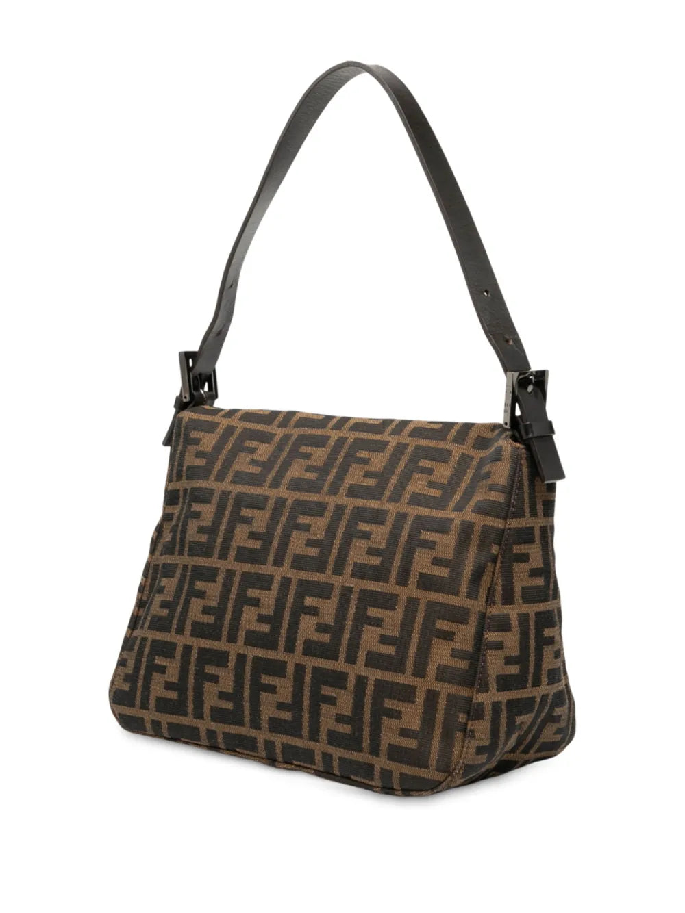Fendi Pre Owned 20Th Century Zucca Canvas Double Flap Mamma Shoulder Bag