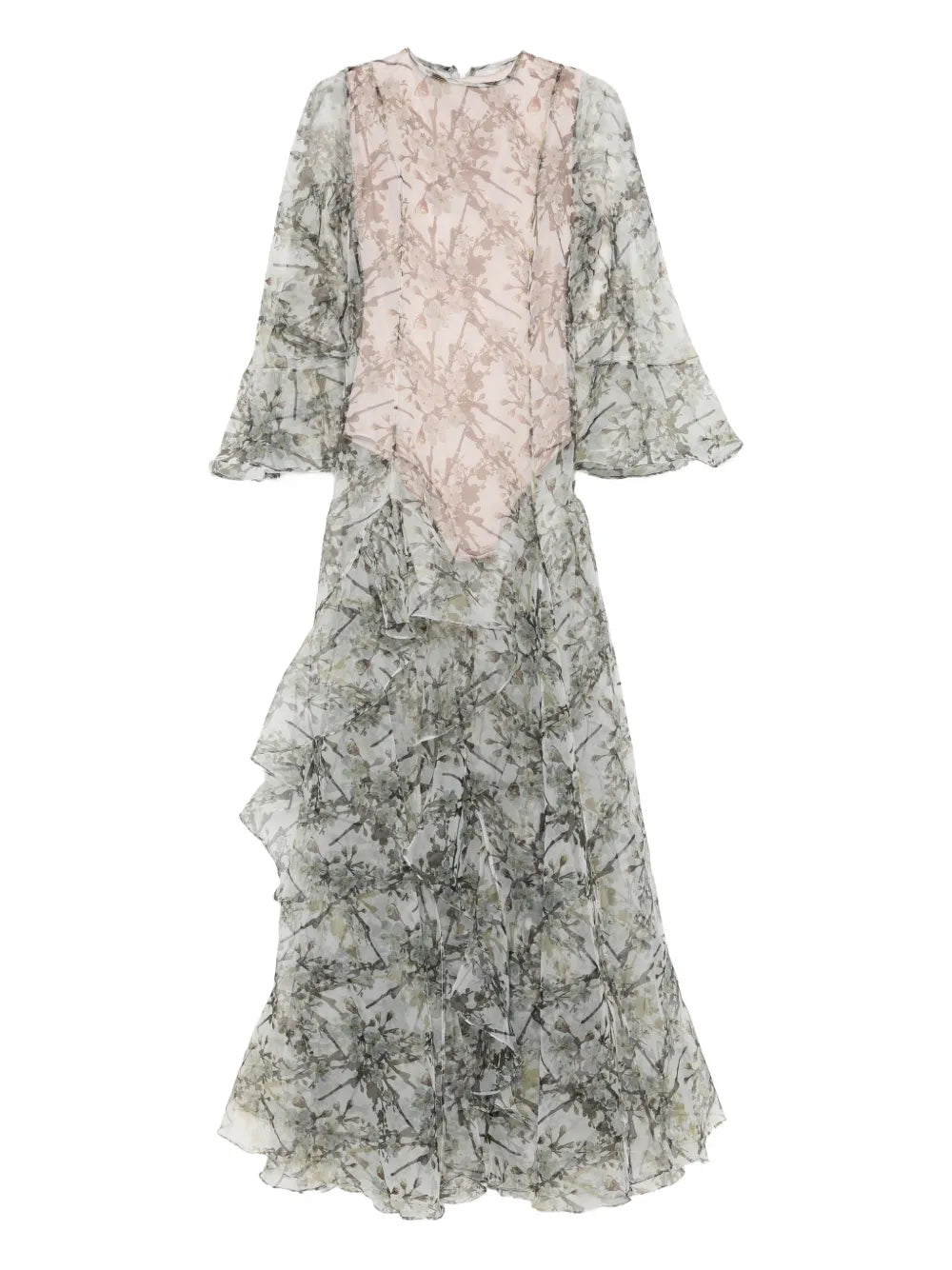 Miau By Clara Rotescu Ruffled Effect Floral Print Maxi Dress