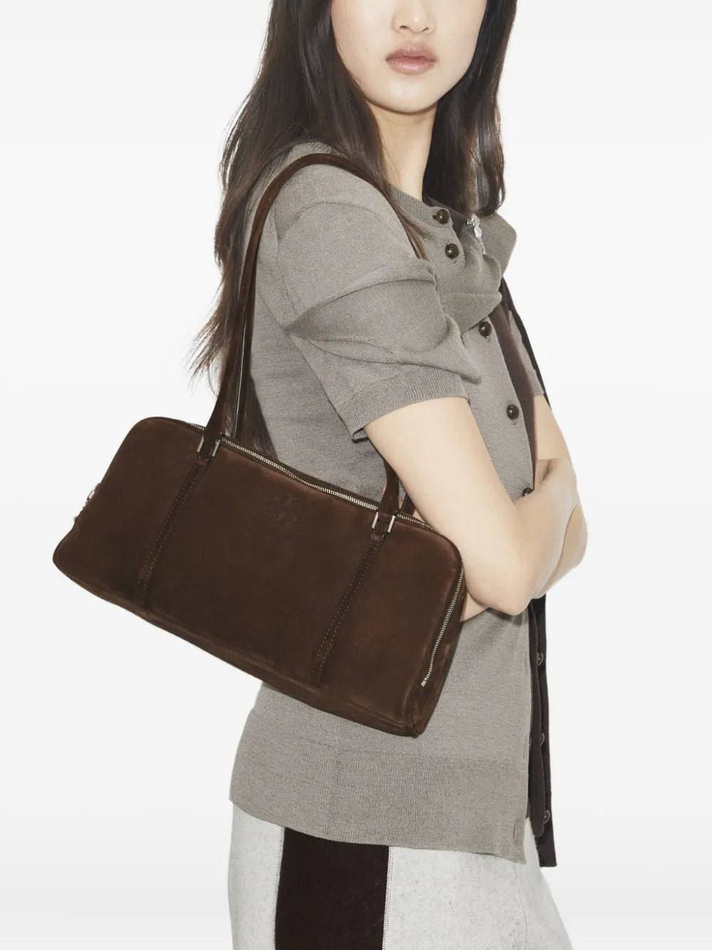Tory Burch Small Marshmallow Suede Shoulder Bag