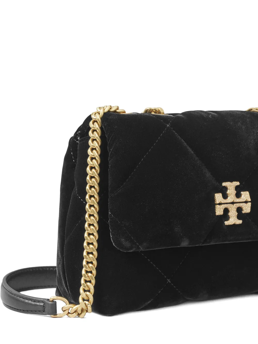 Tory Burch Small Kira Diamond Quilted Velvet Shoulder Bag