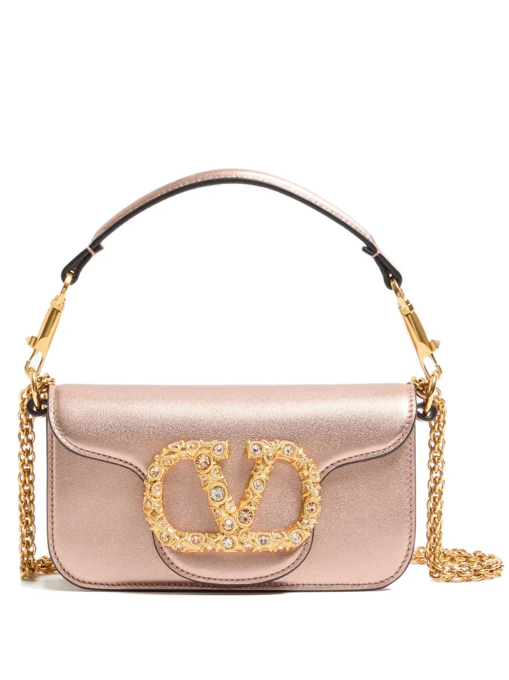 Valentino Garavani Small Loco Jewel Logo Leather Shoulder Bag