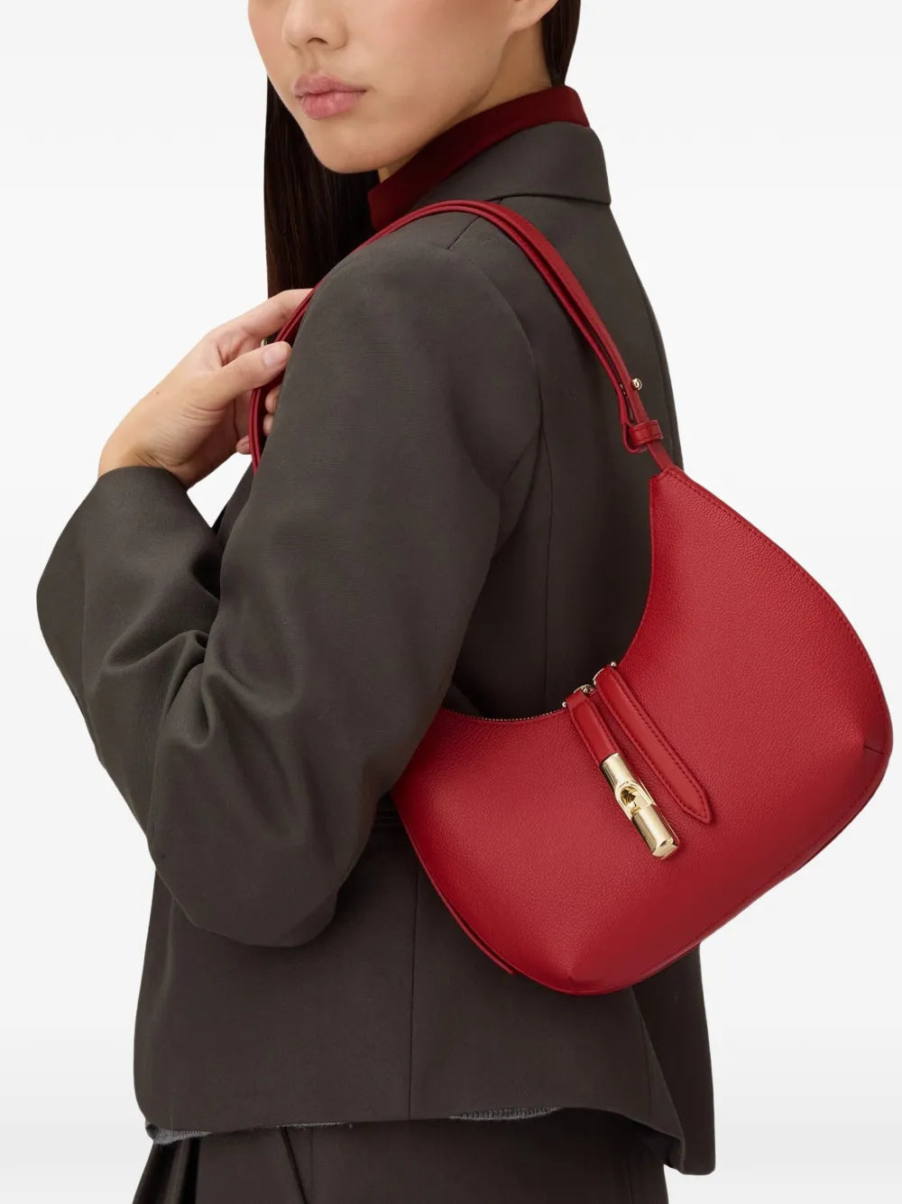 Furla Small Goccia Leather Shoulder Bag