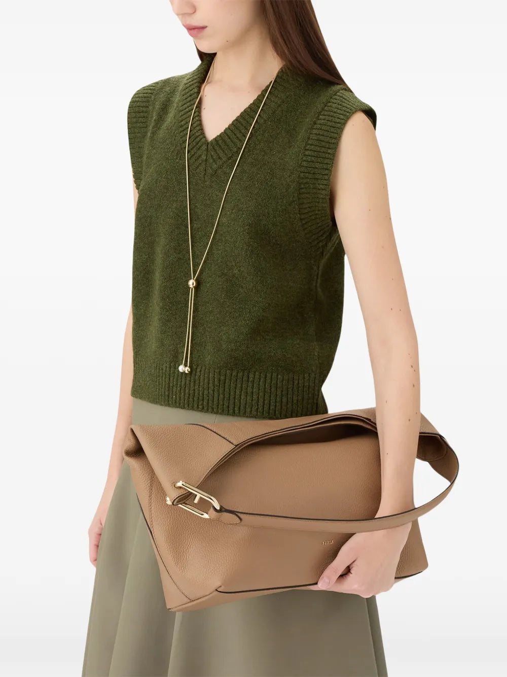 Furla Large Lara Textured Shoulder Bag