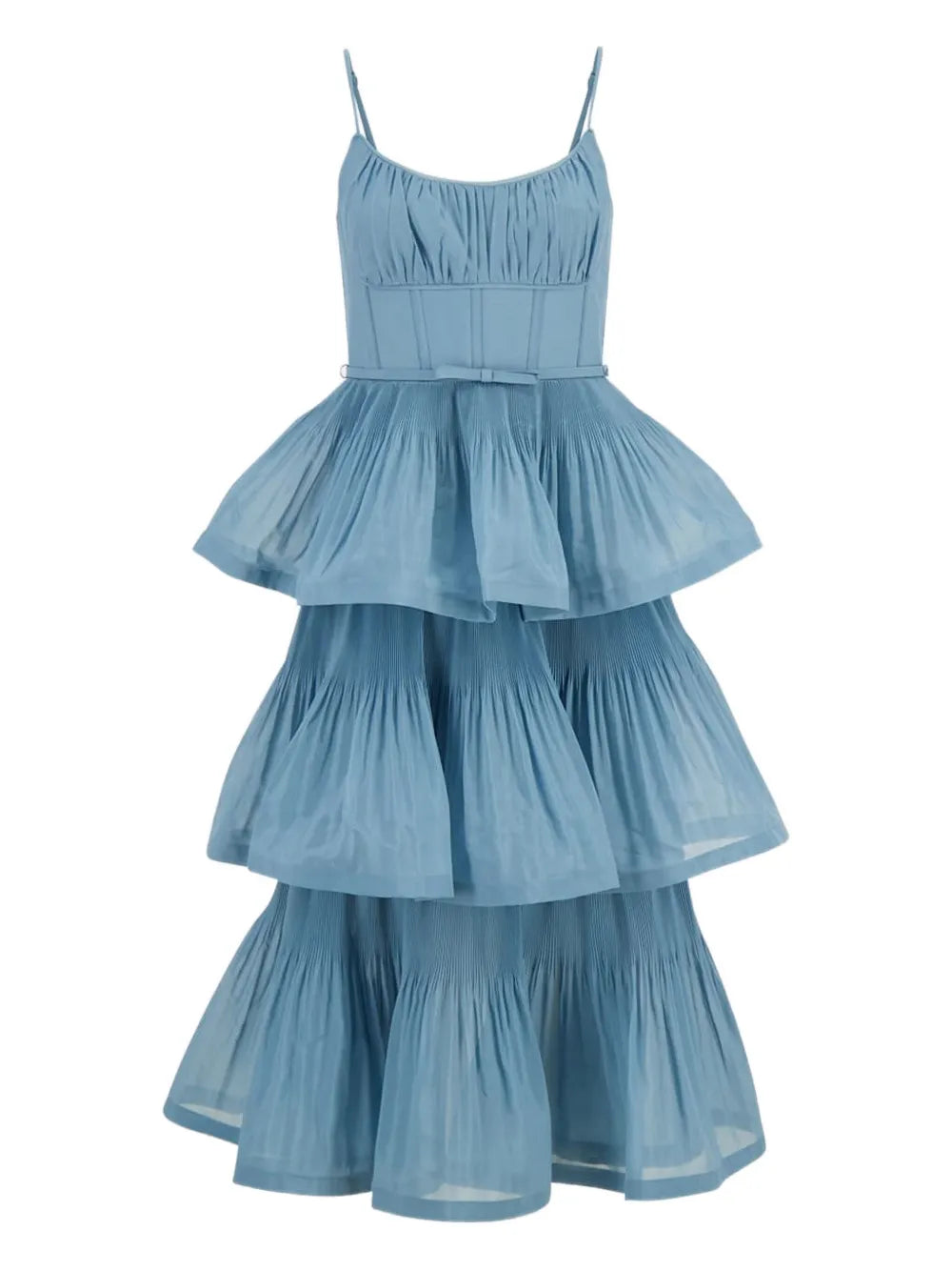 Zimmermann Pleated Tiered Midi Dress