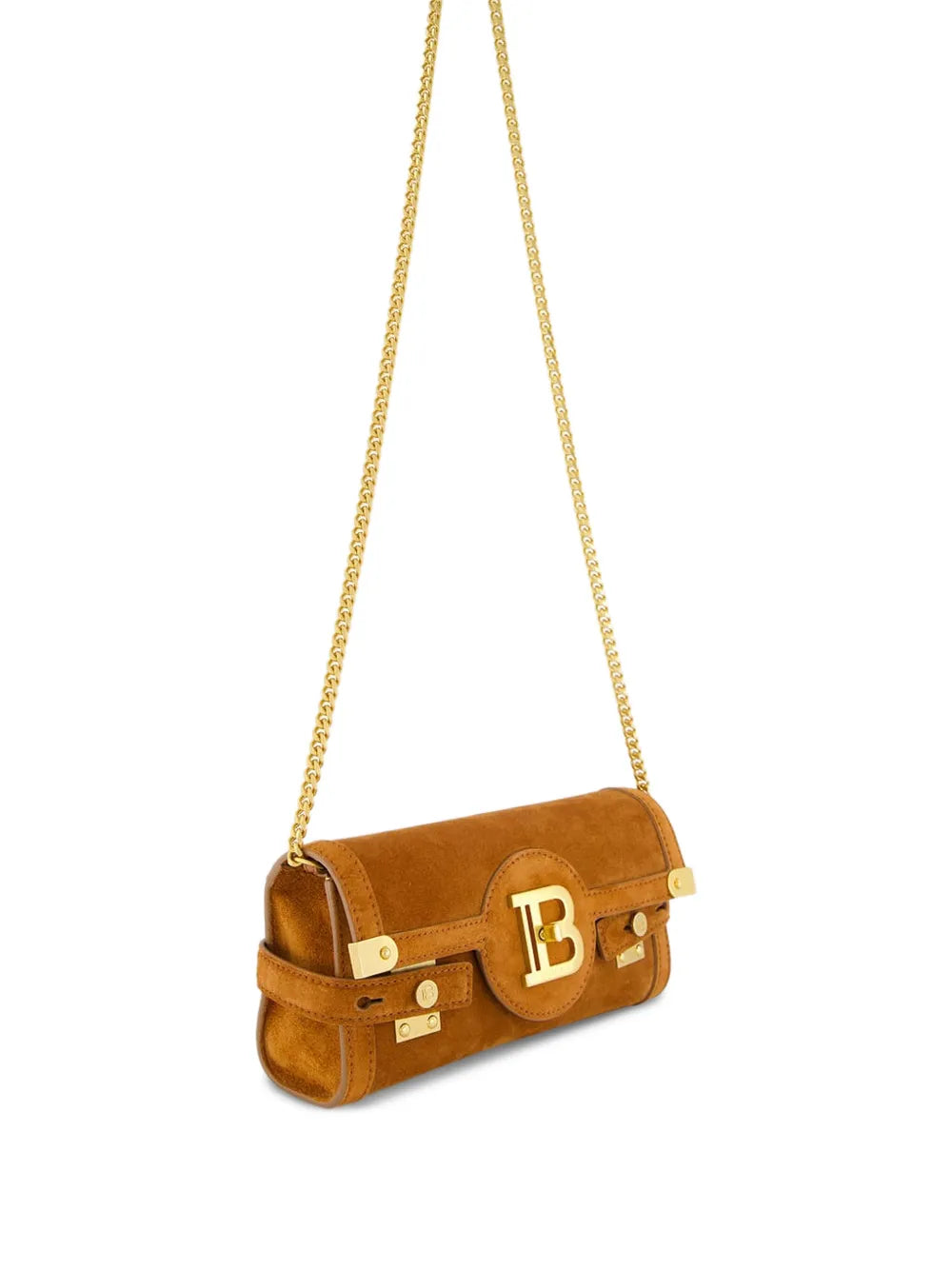 Balmain B Buzz 23 Suede Shoulder Bag