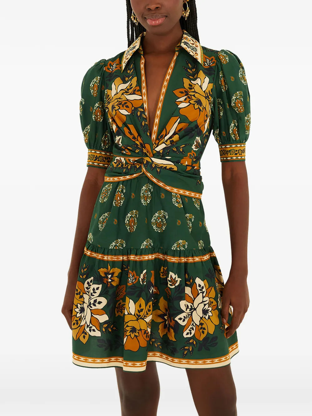Farm Rio Ayla Floral Print Mini Dress
