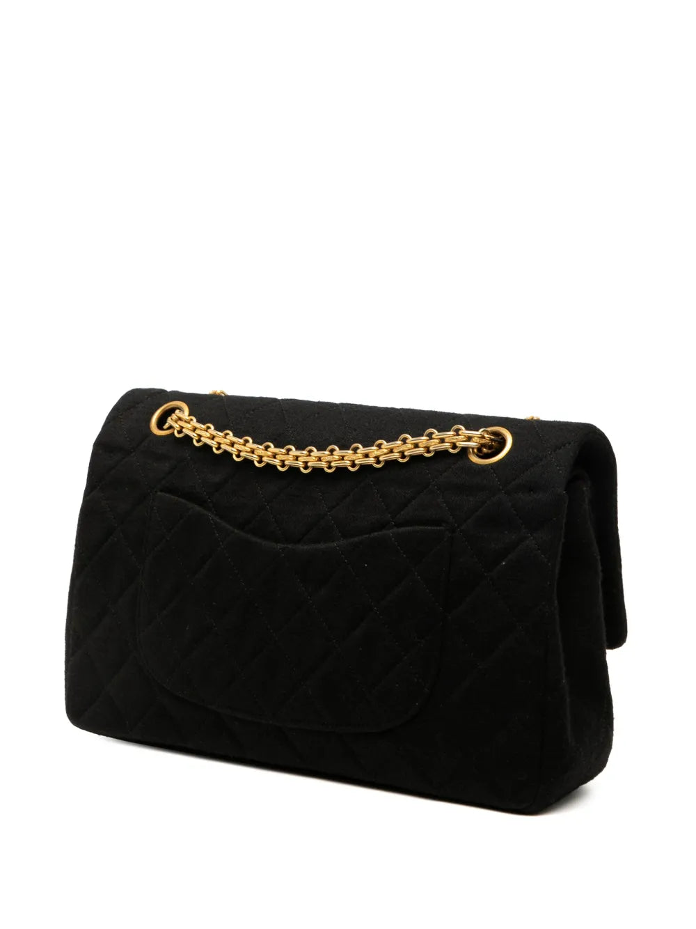 Chanel Pre Owned 1989 1991 Medium Classic Jersey Double Flap Shoulder Bag