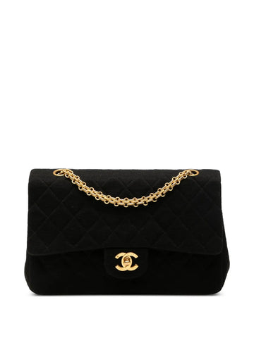 Chanel Pre Owned 1989 1991 Medium Classic Jersey Double Flap Shoulder Bag