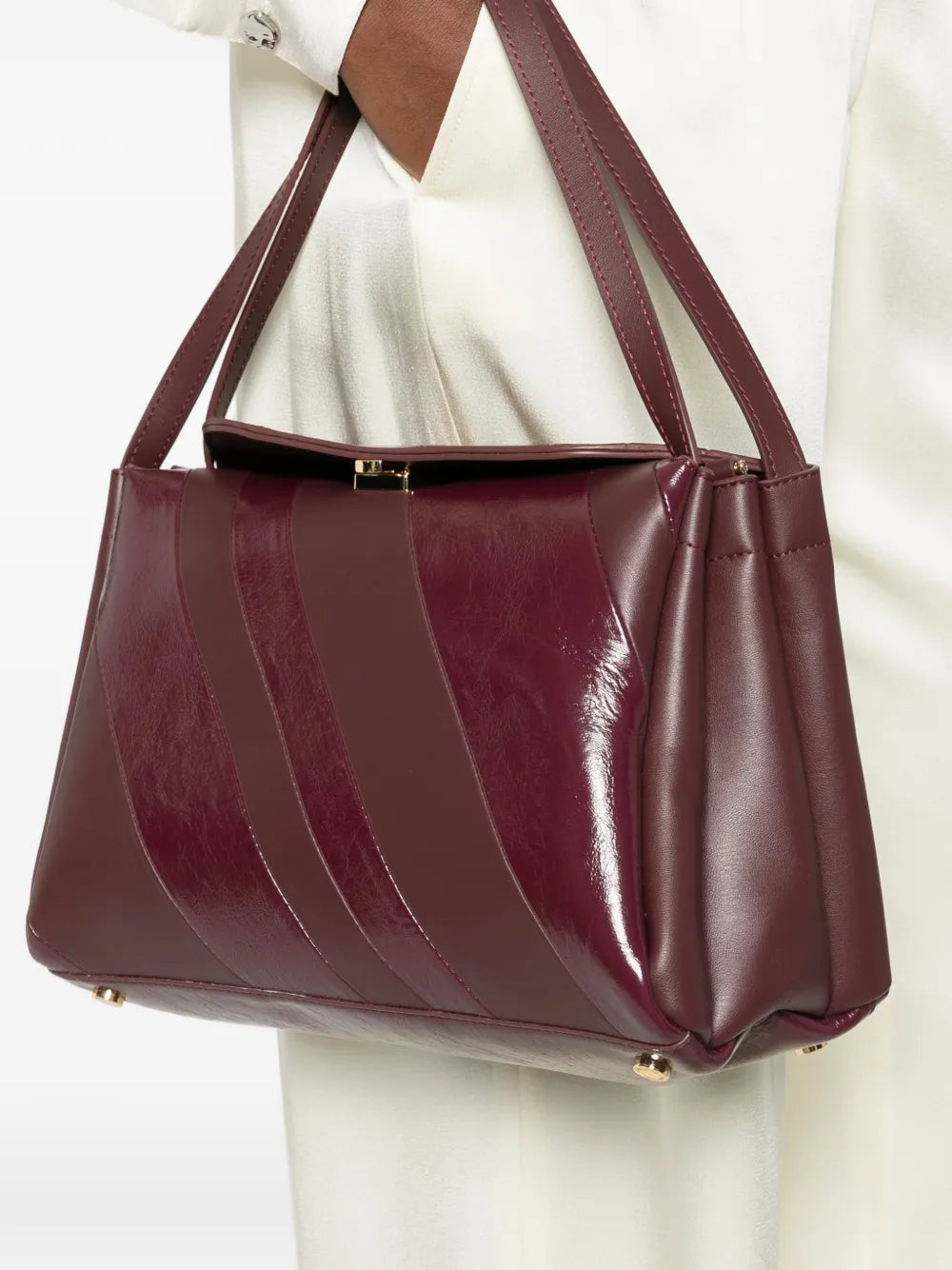 Themoire Eudora Diagonal Stripe Shoulder Bag