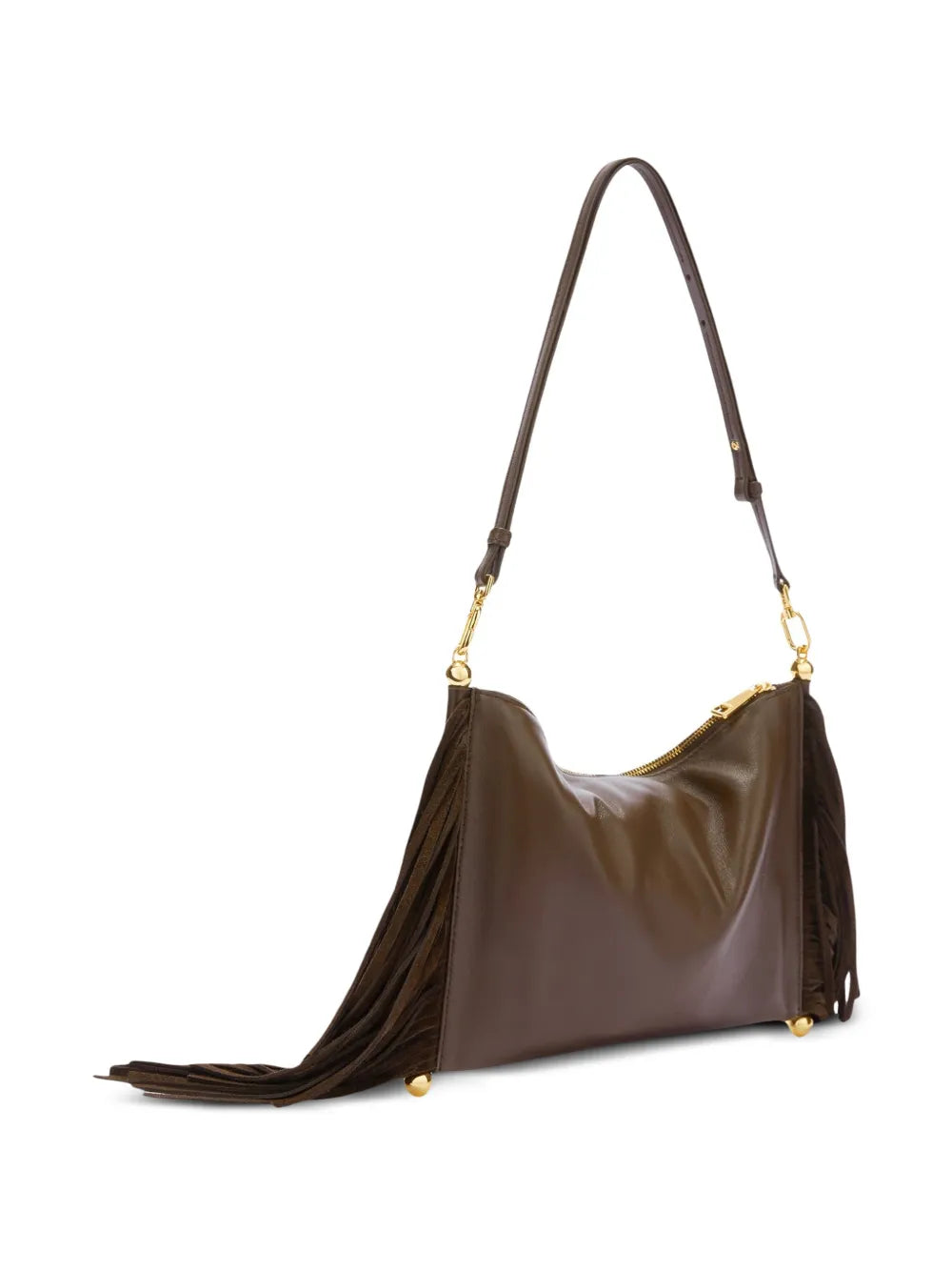 Furla Xl Suede Fringing Shoulder Bag