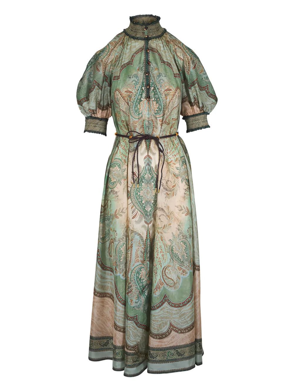 Zimmermann High Neck Paisley Motif Midi Dress