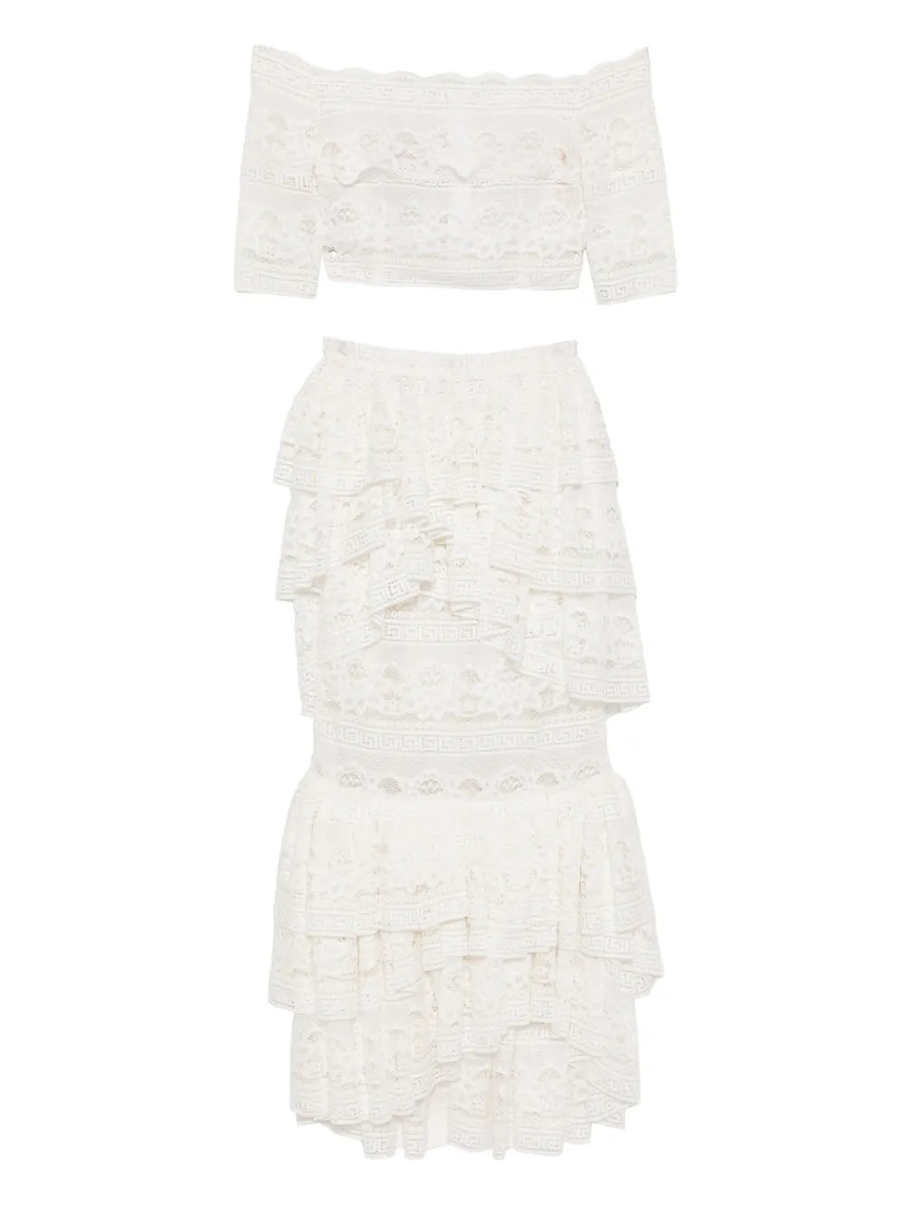 Saiid Kobeisy Lace Ruffled Dress