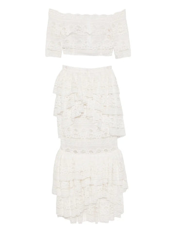 Saiid Kobeisy Lace Ruffled Dress