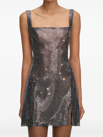 Self Portrait Rhinestone Embellishment Mini Dress