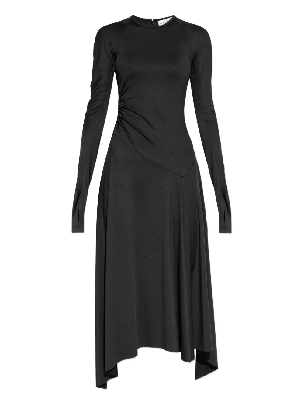 Victoria Beckham Asymmetric Hem Long Sleeved Midi Dress