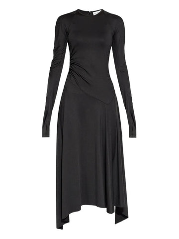 Victoria Beckham Asymmetric Hem Long Sleeved Midi Dress