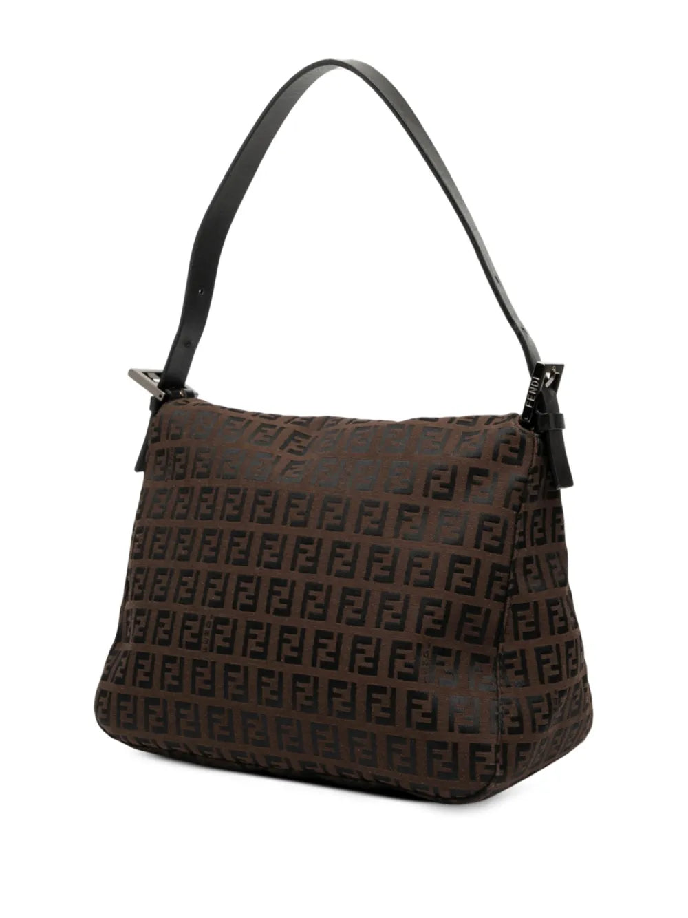 Fendi Pre Owned 2000 2010 Zucchino Canvas Double Flap Mamma Shoulder Bag