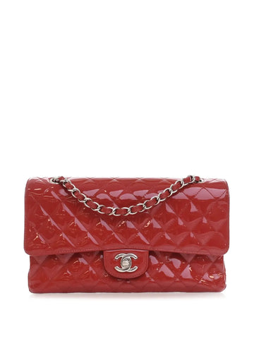 Chanel Pre Owned 2009 2010 Medium Classic Patent Double Flap Shoulder Bag