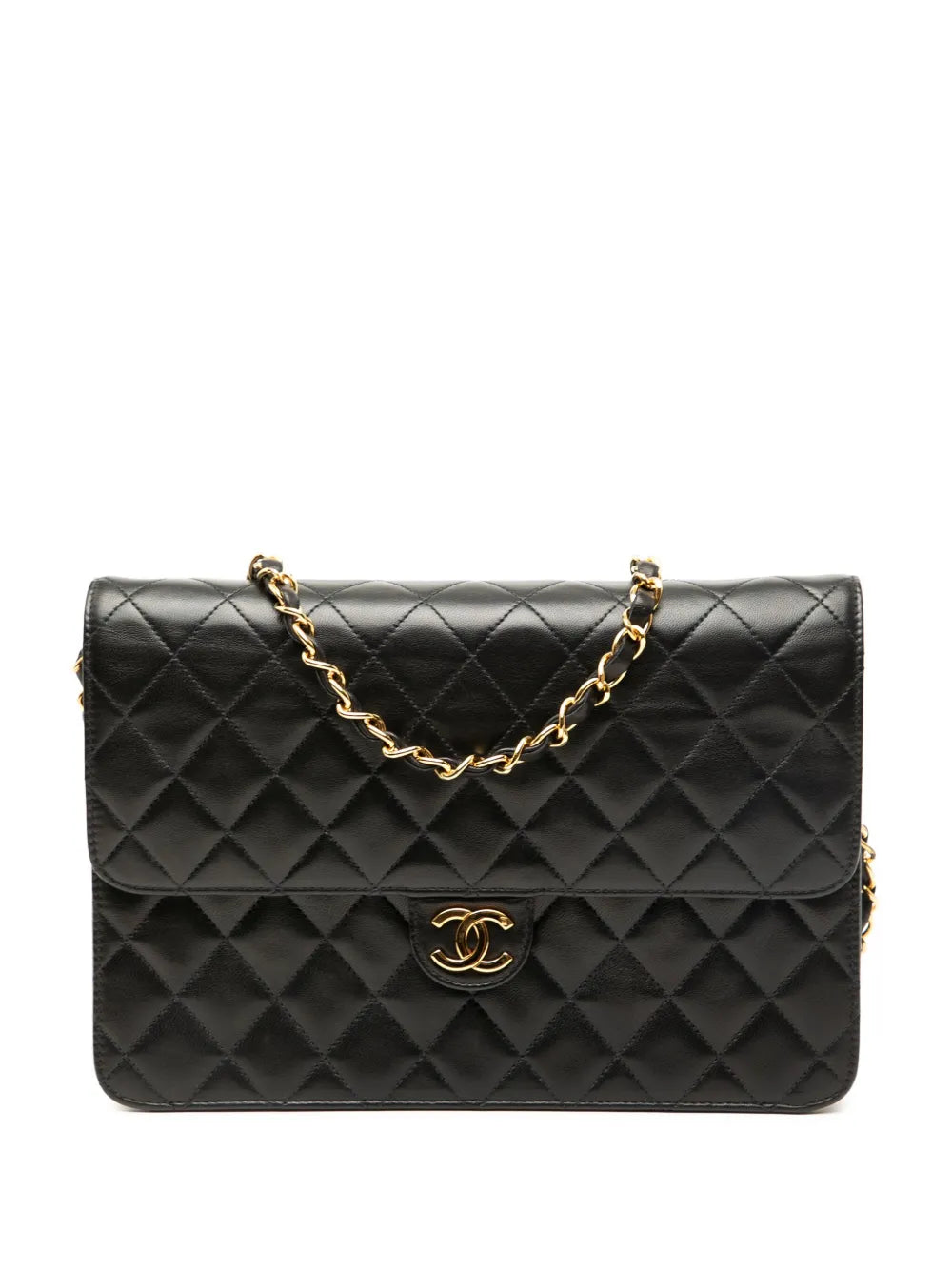 Chanel Pre Owned 1996 1997 Medium Cc Quilted Lambskin Single Flap Shoulder Bag