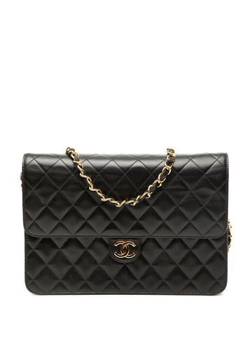 Chanel Pre Owned 1996 1997 Medium Cc Quilted Lambskin Single Flap Shoulder Bag