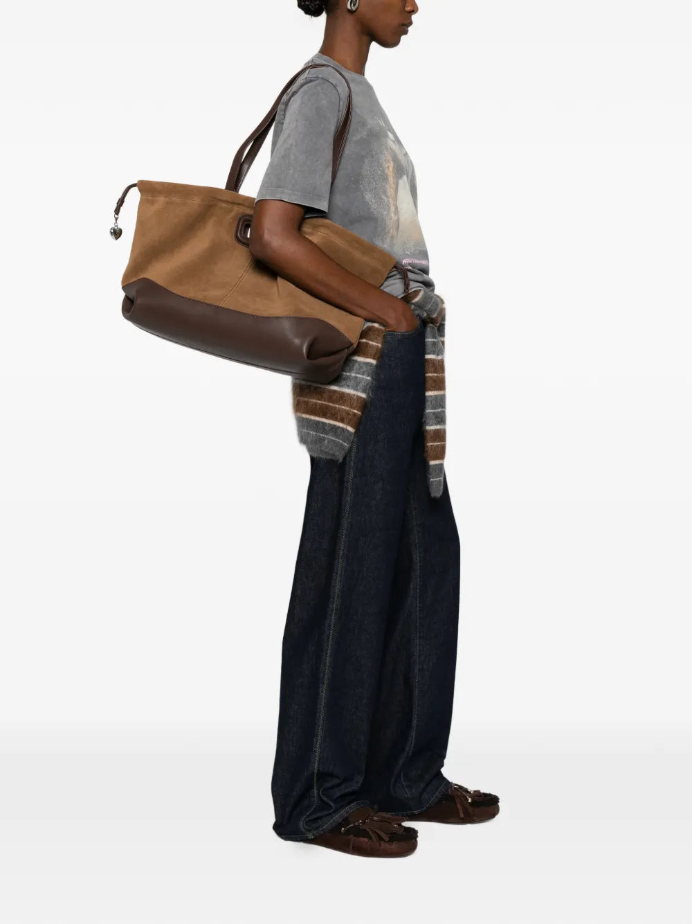 Maje Heart Charm Shoulder Bag