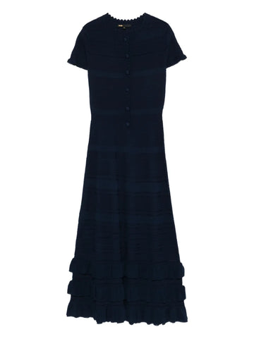 Maje Short Sleeve Knitted Midi Dress
