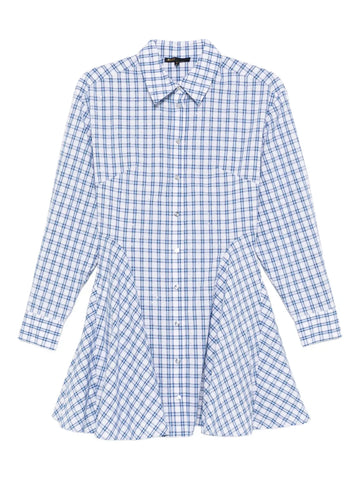 Maje Check Pattern Mini Dress