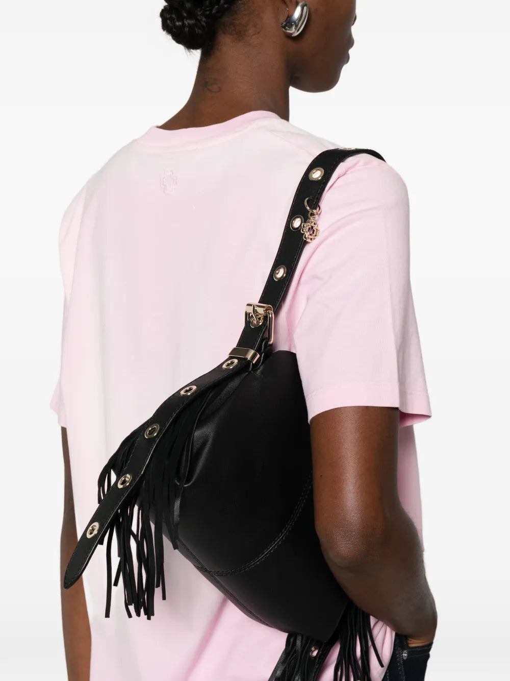 Maje Miss M Fringe Hardware Shoulder Bag