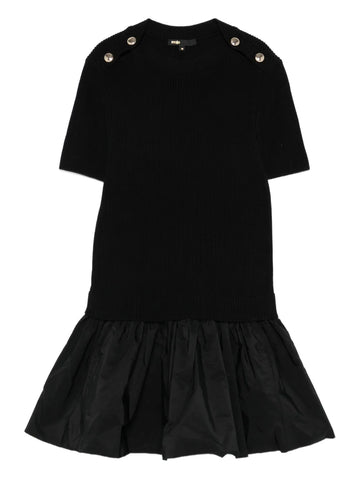 Maje Bubble Hem Short Sleeve Mini Dress