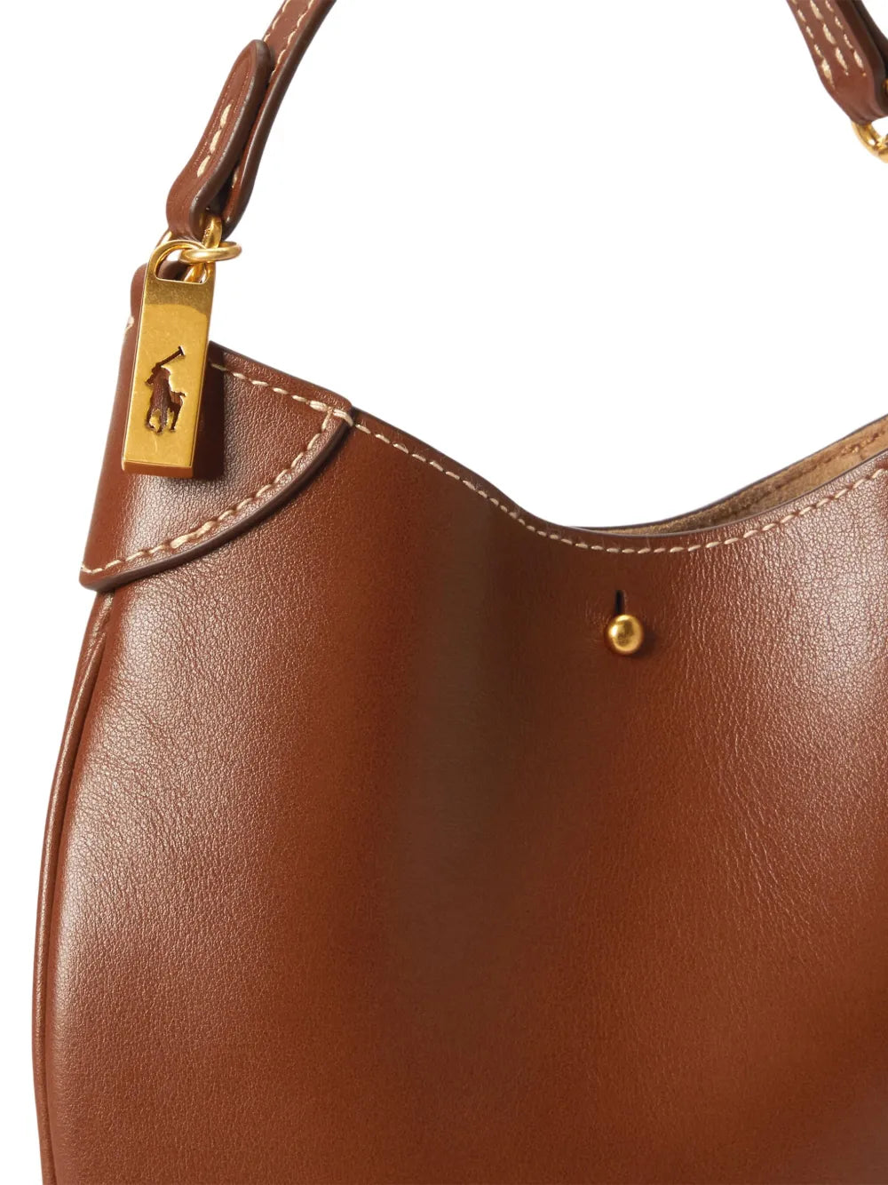 Polo Ralph Lauren Pony Plaque Leather Shoulder Bag