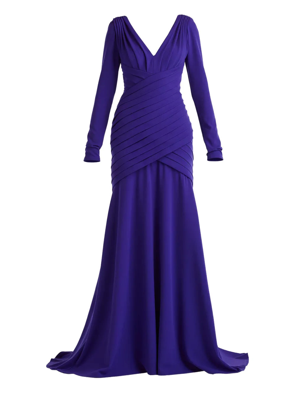 Tadashi Shoji Long Sleeve Pleated Maxi Dress