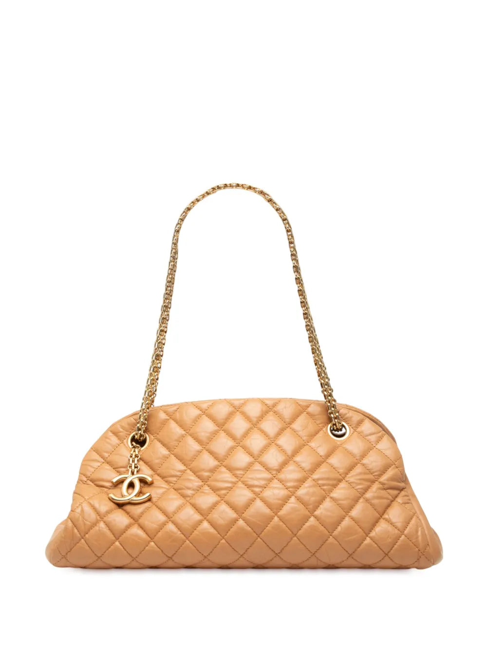Chanel Pre Owned 2010 2011 Medium Lambskin Just Mademoiselle Bowling Bag Shoulder Bag