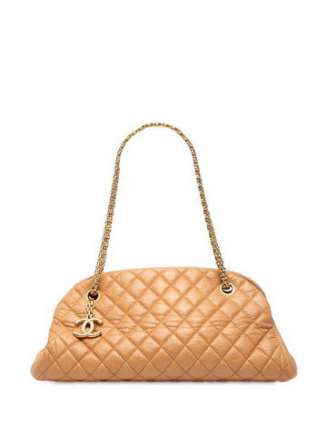 Chanel Pre Owned 2010 2011 Medium Lambskin Just Mademoiselle Bowling Bag Shoulder Bag