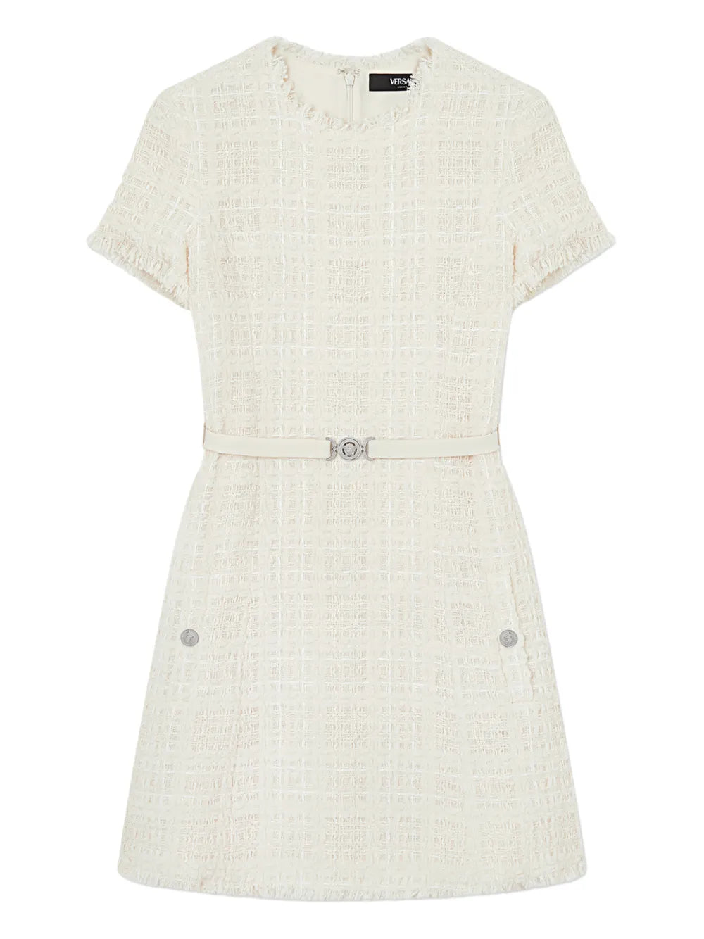 Versace Check Pattern Cotton Mini Dress