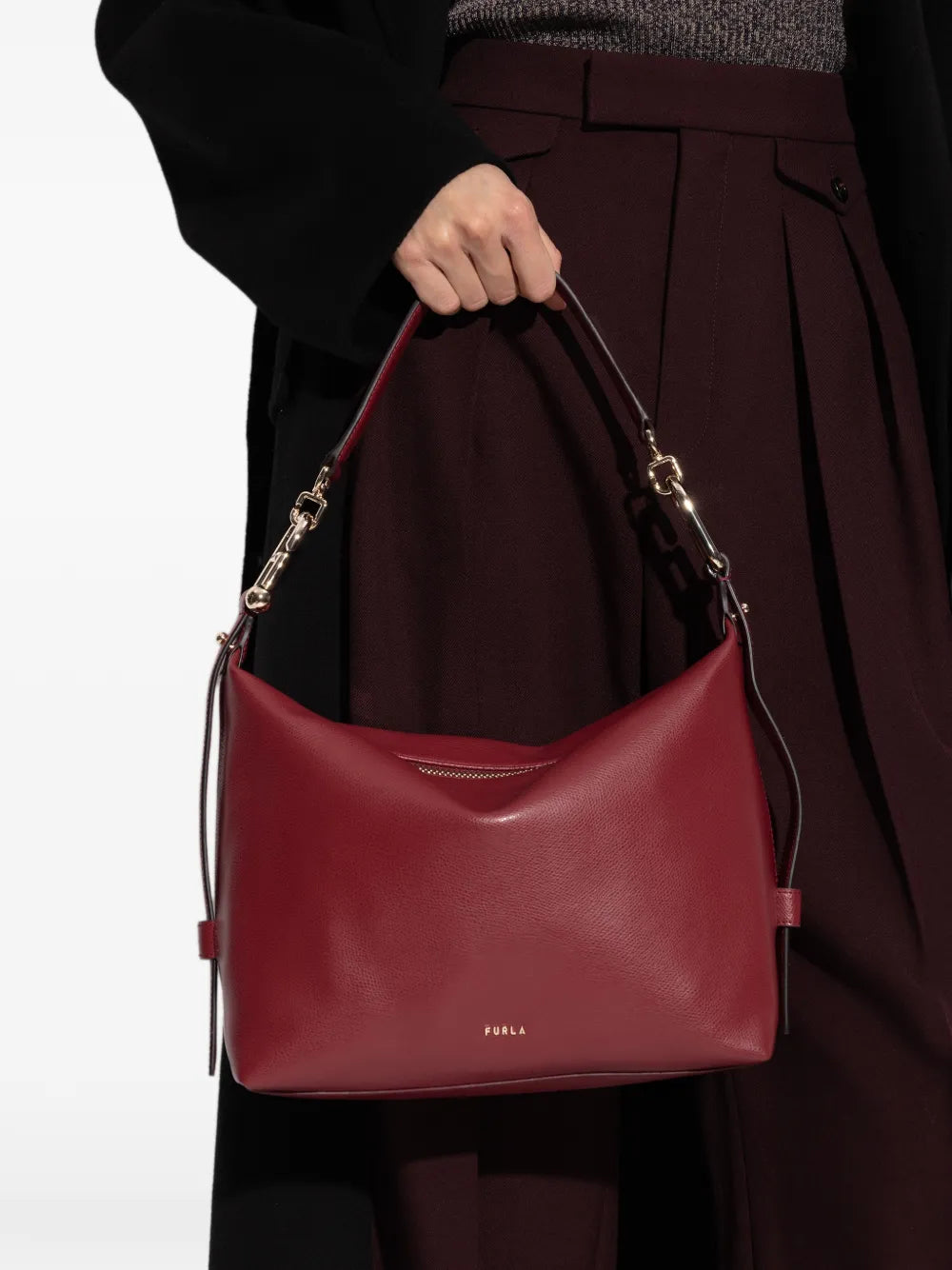 Furla Chain Detail Leather Shoulder Bag