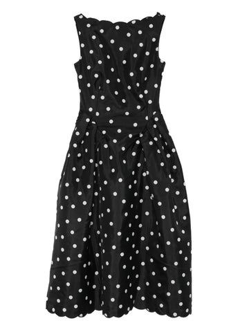 Stine Goya Polka Dot Scalloped Midi Dress