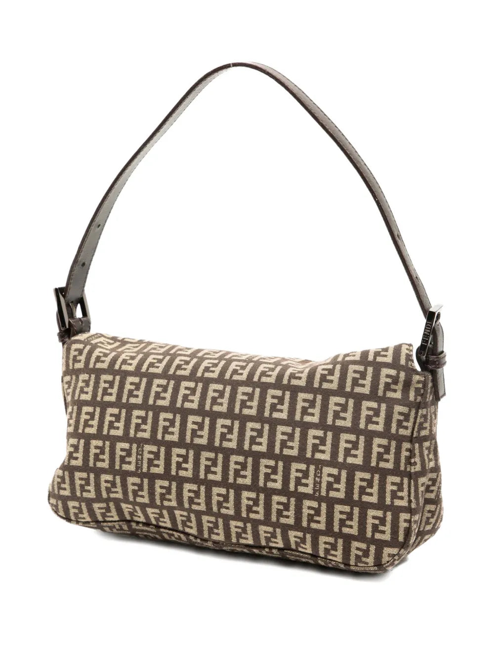 Fendi Pre Owned 2000 2010 Zucchino Canvas Double Flap Shoulder Bag