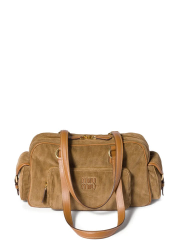 Miu Miu Pocket Corduroy Shoulder Bag