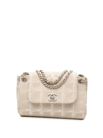Chanel Pre Owned 2002 2003 Mini New Travel Line Nylon Accordion Flap Shoulder Bag