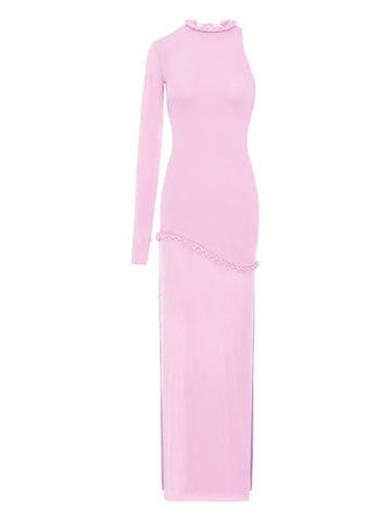 Manuri Candy One Sleeve Braided Detail Maxi Dress