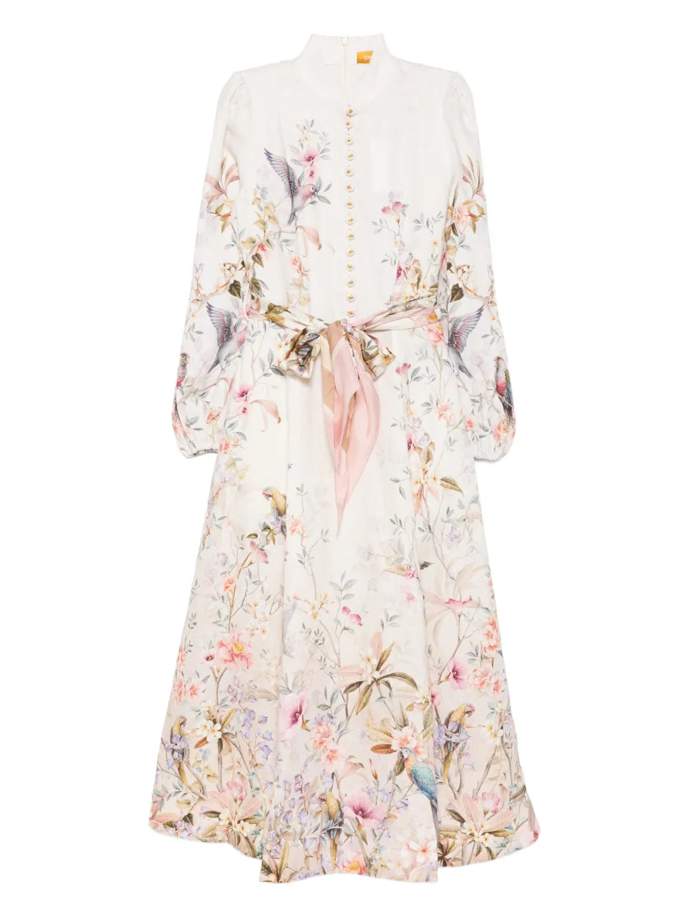Zimmermann Rebellion Button Floral Print Midi Dress