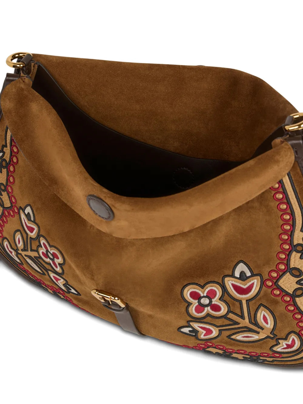 Etro Pony Embroidery Suede Maxi Shoulder Bag
